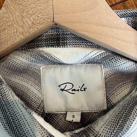 Rails | Hunter Button Down Plaid Flannel White Ash Mint Small Fall Cozy Campfire - Picture 9 of 12